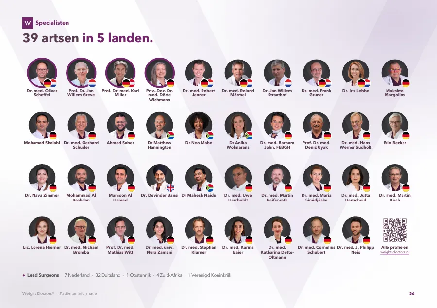 Voorpagina en twee binnenpagina’s van de patiëntenbrochure