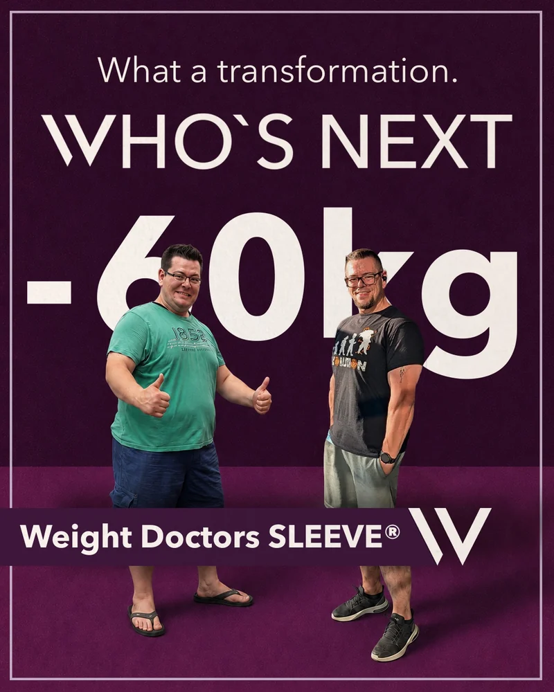 Weight Doctors® voor en na: patiënt met 60 kg minder, met de Weight Doctors SLEEVE®