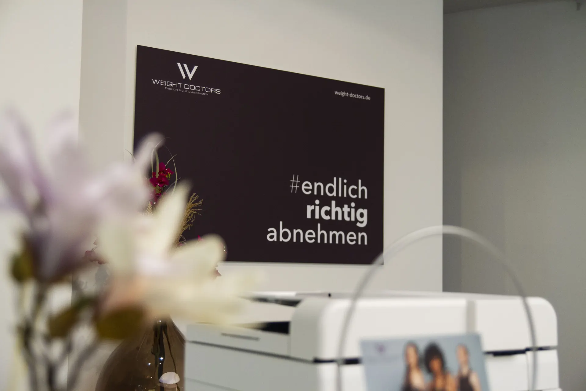 Espace de consultation de Weight Doctors® avec la devise #endlich richtig abnehmen